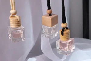 Bouteille désodorisante pour voiture en forme de cube de 7 ml avec bouchon et bouchon carrés en bois - 25 pcs-5