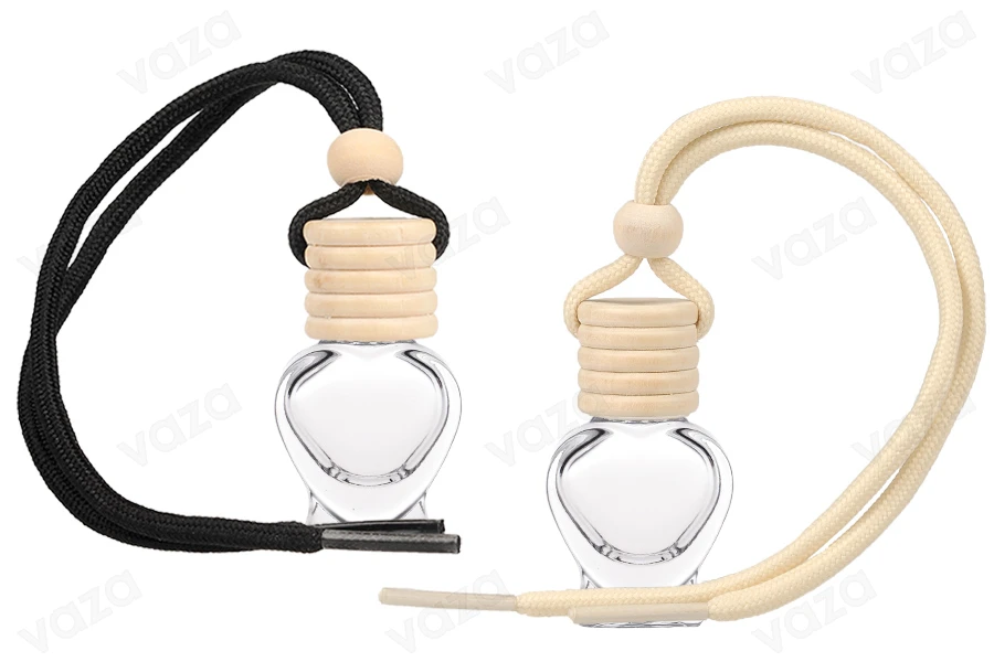 Flacon pour parfum de voiture 5ml coeur avec couvercle et bouchon en bois - 25pcs Flacon pour parfum de voiture 5ml coeur avec couvercle et bouchon en bois - 25pcs-photo_produit