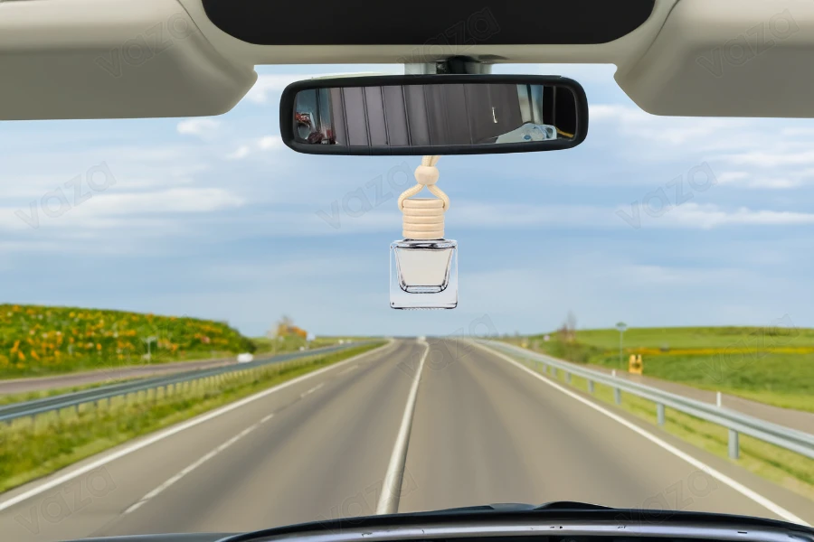 Flacon désodorisant pour voiture en forme de cube de 7 ml avec bouchon et bouchon en bois - 25 pcs-photo_groupe