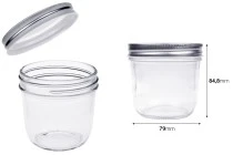 Γυάλινο βάζο 300 ml με ασημί καπάκι αλουμινίου - 6 τμχ Γυάλινο βάζο 300 ml με ασημί καπάκι αλουμινίου - 6 τμχ