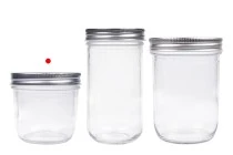 Γυάλινο βάζο 300 ml με ασημί καπάκι αλουμινίου - 6 τμχ Γυάλινο βάζο 300 ml με ασημί καπάκι αλουμινίου - 6 τμχ