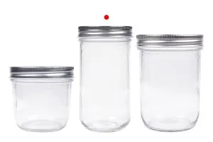 Barattolo in vetro 350 ml con coperchio in alluminio argento - 6 pz-5