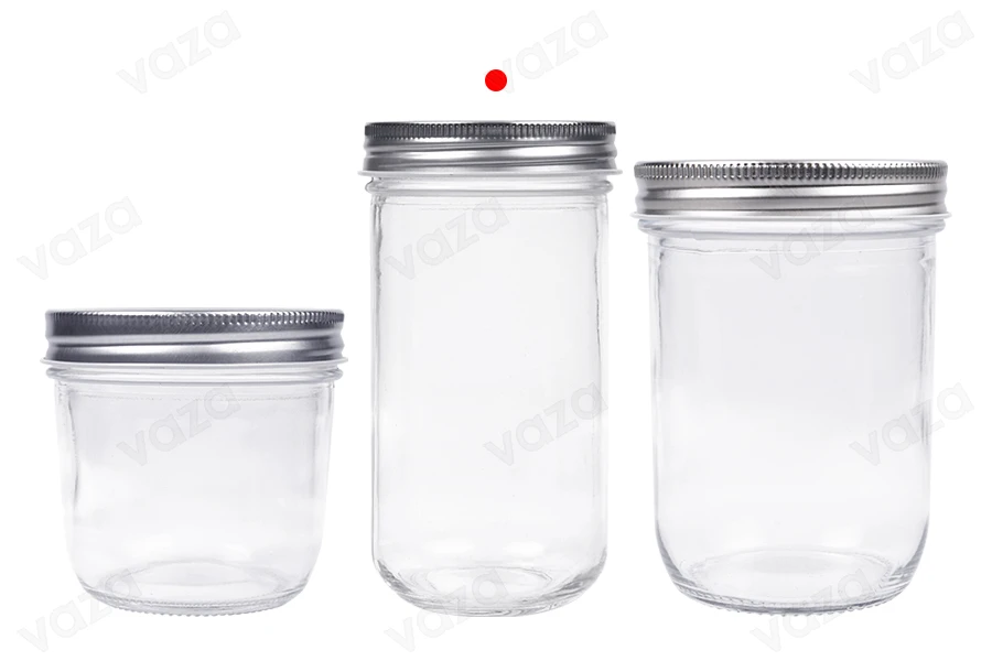 Γυάλινο βάζο 350 ml με ασημί καπάκι αλουμινίου - 6 τμχ Γυάλινο βάζο 350 ml με ασημί καπάκι αλουμινίου - 6 τμχ-εικόνα_σύνθεση