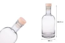Γυάλινο στρογγυλό μπουκάλι 200 ml με φελλό σιλικόνης με ξύλινη κεφαλή Γυάλινο στρογγυλό μπουκάλι 200 ml με φελλό σιλικόνης με ξύλινη κεφαλή