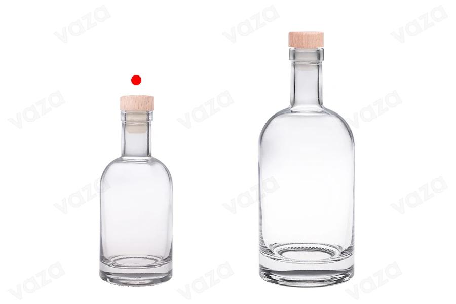 200ml round glass bottle with silicone stopper and wooden head 200ml round glass bottle with silicone stopper and wooden head-image_group