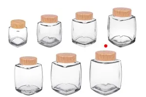 Glasdose 750ml mit Kunststoffdeckel im Holzdesign - 4 Stk-5