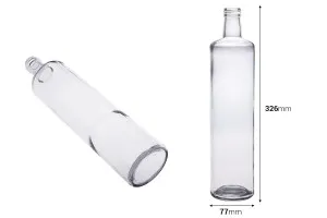 Glasflasche 1000ml Dorica transparent mit Ausgießer PP 31,5 - 35 Stk-2