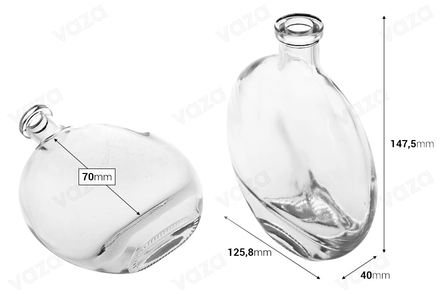 Bottiglia in vetro da 250 ml di forma ovale-dimensioni_immagine