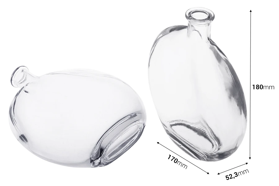 Glasflasche 500ml in ovaler Form Glasflasche 500ml in ovaler Form