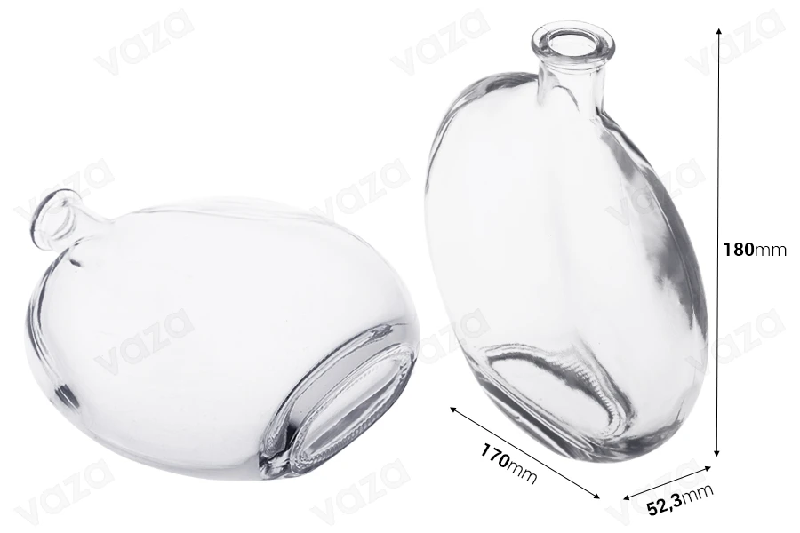 Glasflasche 500ml in ovaler Form Glasflasche 500ml in ovaler Form-bildabmessungen