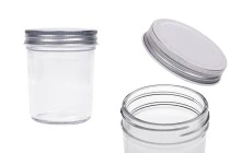 Γυάλινο βάζο 200 ml με ασημί καπάκι αλουμινίου - 6 τμχ Γυάλινο βάζο 200 ml με ασημί καπάκι αλουμινίου - 6 τμχ