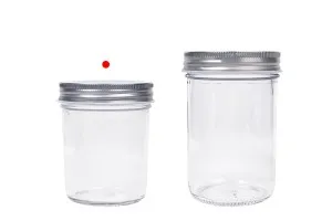 Barattolo in vetro 200 ml con coperchio in alluminio argento - 6 pz-6