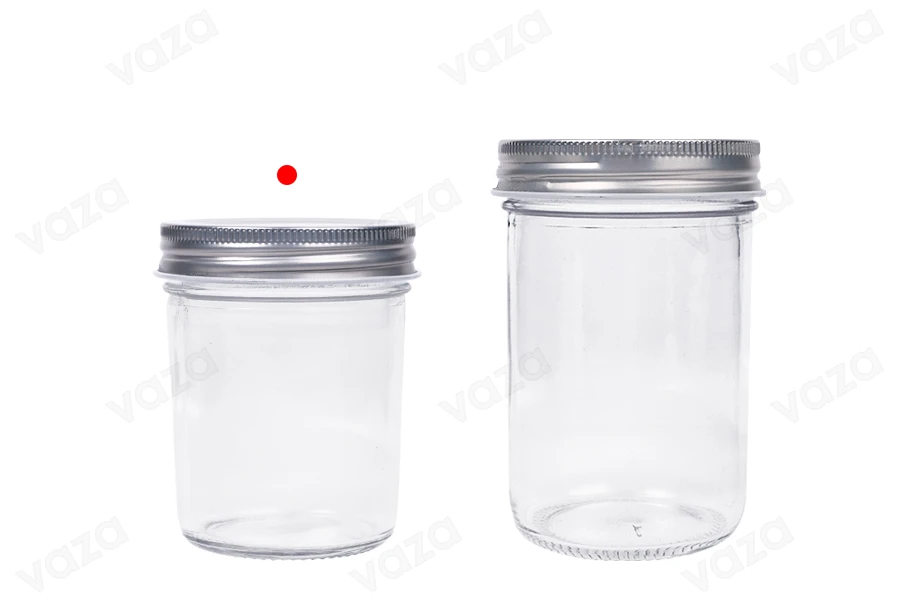 Kavanoz qelqi 200 ml me kapak alumini ngjyrë argjendi - 6 copë Kavanoz qelqi 200 ml me kapak alumini ngjyrë argjendi - 6 copë-imazh_grup
