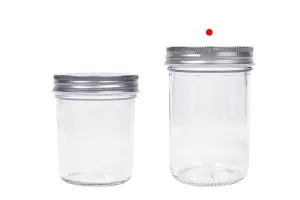 Barattolo in vetro 250 ml con coperchio in alluminio argento - 6 pz-5