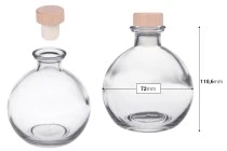 Γυάλινο σφαιρικό μπουκάλι 250 ml με φελλό σιλικόνης με ξύλινη κεφαλή Γυάλινο σφαιρικό μπουκάλι 250 ml με φελλό σιλικόνης με ξύλινη κεφαλή