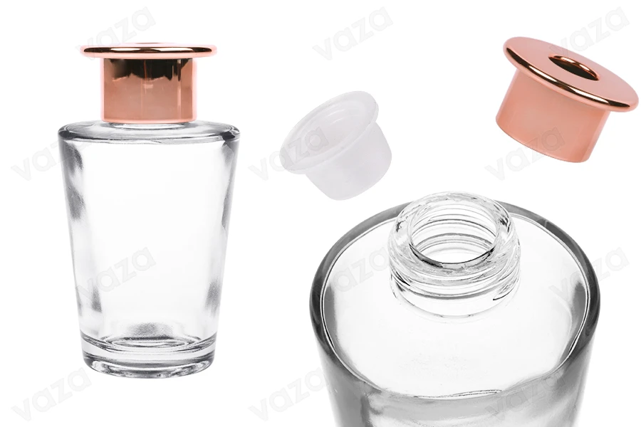 Shishe qelqi 100 ml me unazë dhe tapë për aromatizues ambienti -imazh_produkt