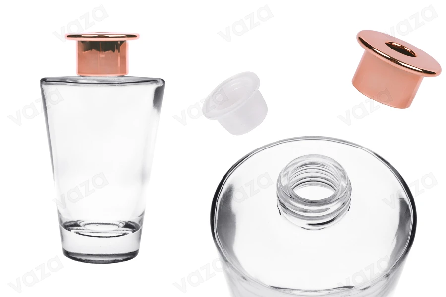 Shishe qelqi 200 ml me unazë dhe tapë për aromatizues ambienti Shishe qelqi 200 ml me unazë dhe tapë për aromatizues ambienti -imazh_produkt