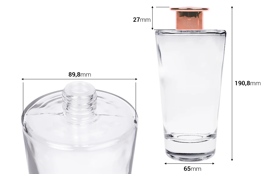 Γυάλινο μπουκάλι 500 ml με δαχτυλίδι και τάπα για αρωματικό χώρου Γυάλινο μπουκάλι 500 ml με δαχτυλίδι και τάπα για αρωματικό χώρου