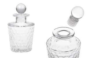 Γυάλινο ανάγλυφο μπουκαλάκι 150 ml με γυάλινο πώμα-1