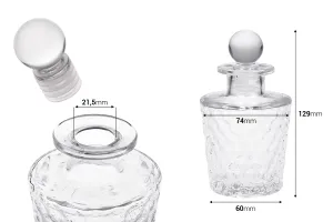 Γυάλινο ανάγλυφο μπουκαλάκι 150 ml με γυάλινο πώμα-2