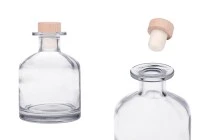 Κομψό γυάλινο μπουκάλι 250 ml με φελλό με ξύλινη κεφαλή Κομψό γυάλινο μπουκάλι 250 ml με φελλό με ξύλινη κεφαλή