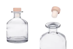 Elegant 250ml corked glass bottle with wooden head-1