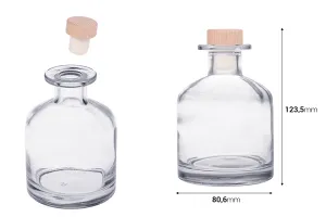 Elegant 250ml corked glass bottle with wooden head-2