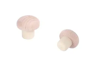 Bouchon rond en silicone synthétique avec tête en bois - Ф 22 mm-1