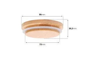 Wooden cap with rubber for jars with inner diameter of neck 72 mm-2