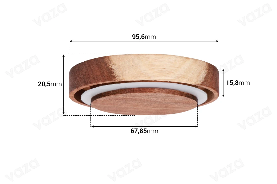 Bouchon en bois avec caoutchouc pour bocaux avec diamètre intérieur du col 68,2 mm Bouchon en bois avec caoutchouc pour bocaux avec diamètre intérieur du col 68,2 mm-photo_dimensions
