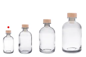 100 ml transparente Glasflasche mit Silikonkorken mit Holzkopf-5