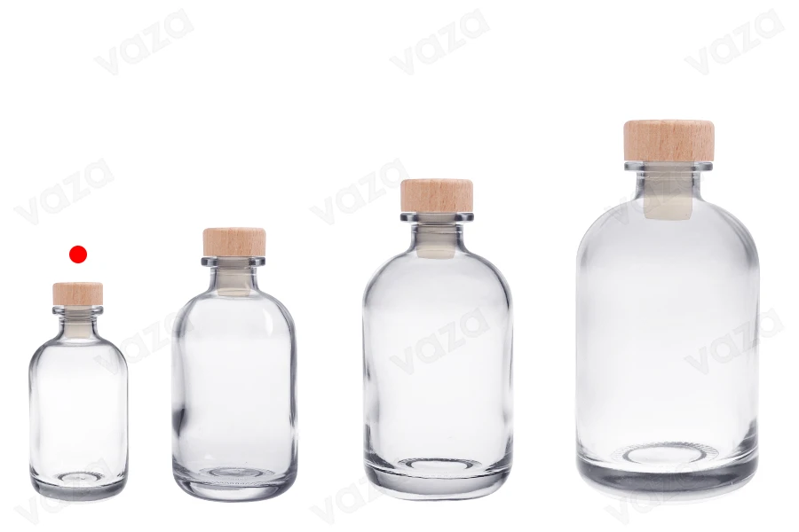 100ml transparent glass bottle with silicone cork with wooden head-image_group