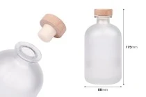 Γυάλινο μπουκάλι 500 ml αμμοβολής με φελλό σιλικόνης με ξύλινη κεφαλή Γυάλινο μπουκάλι 500 ml αμμοβολής με φελλό σιλικόνης με ξύλινη κεφαλή