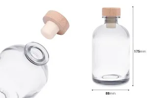 500ml transparente Glasflasche mit Silikonkorken mit Holzkopf-2