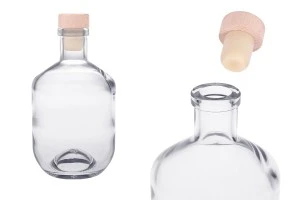 330 ml Glasflasche mit Silikonstopfen und Holzkopf-1
