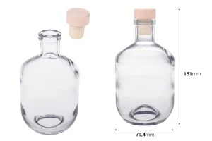 330 ml Glasflasche mit Silikonstopfen und Holzkopf-2