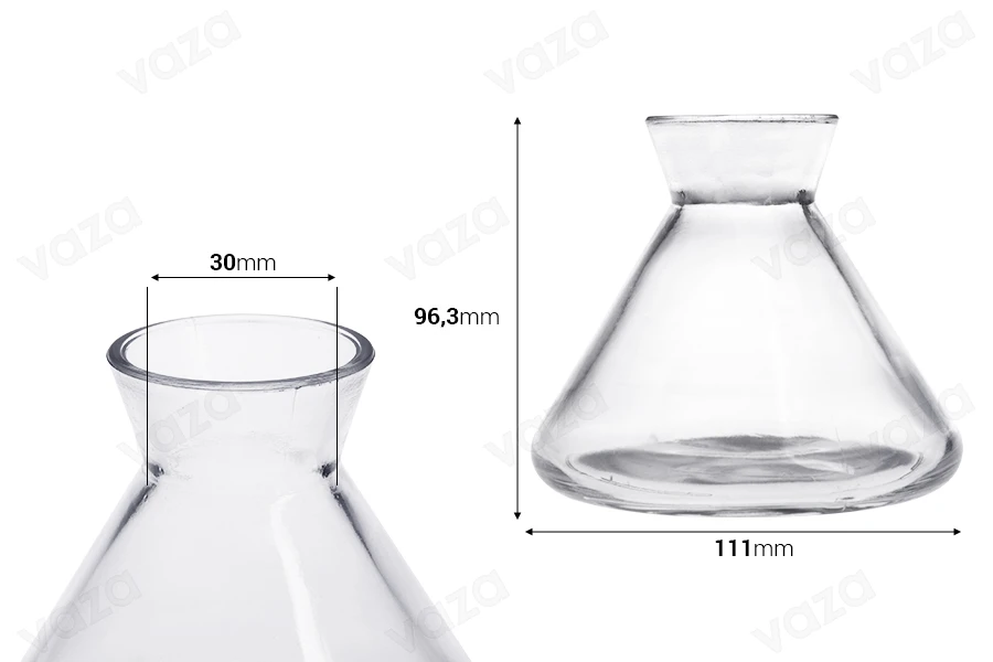 Γυάλινο διακοσμητικό μπουκάλι 200 ml για αρωματικό χώρου-εικόνα_διαστάσεις