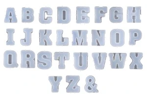 Moule en silicone lettre de l'alphabet anglais pour verre liquide - 1 pc-1