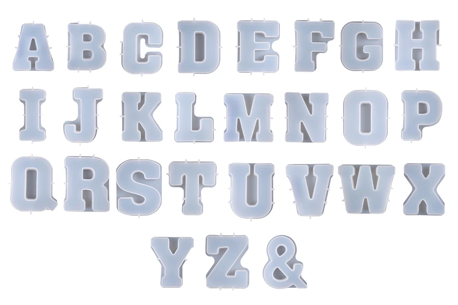 Moule en silicone lettre de l'alphabet anglais pour verre liquide - 1 pc Moule en silicone lettre de l'alphabet anglais pour verre liquide - 1 pc