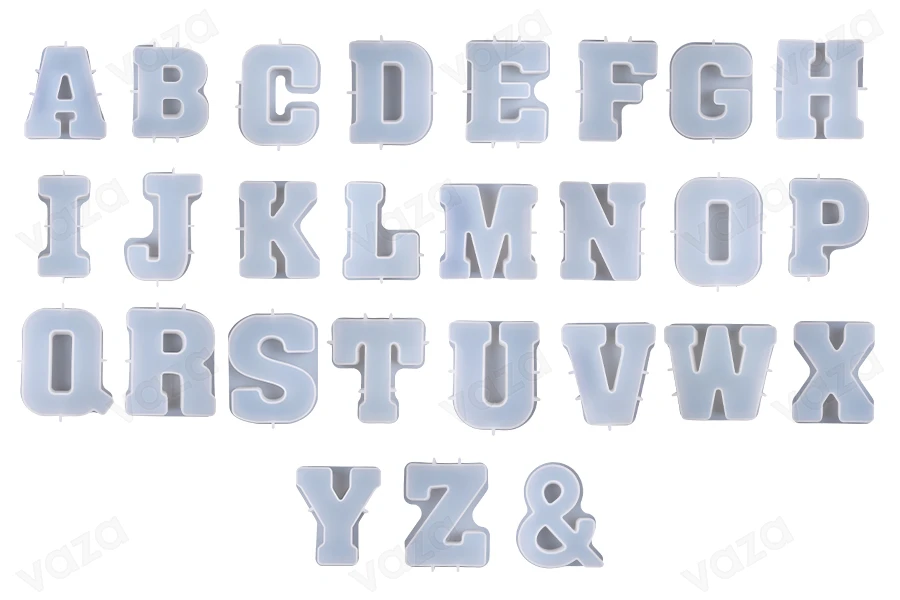 Moule en silicone lettre de l'alphabet anglais pour verre liquide - 1 pc Moule en silicone lettre de l'alphabet anglais pour verre liquide - 1 pc-εικόνα_προϊοντική