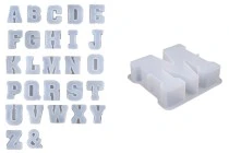 Moule en silicone lettre de l'alphabet anglais pour verre liquide - 1 pc Moule en silicone lettre de l'alphabet anglais pour verre liquide - 1 pc