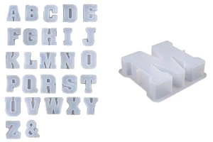 Moule en silicone lettre de l'alphabet anglais pour verre liquide - 1 pc-2