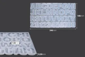 Moule en silicone Alphabet et Chiffres 346x186x8,5 mm-2
