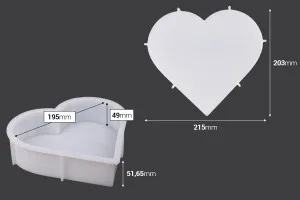 Moule en silicone pour résine époxy en forme de coeur-2
