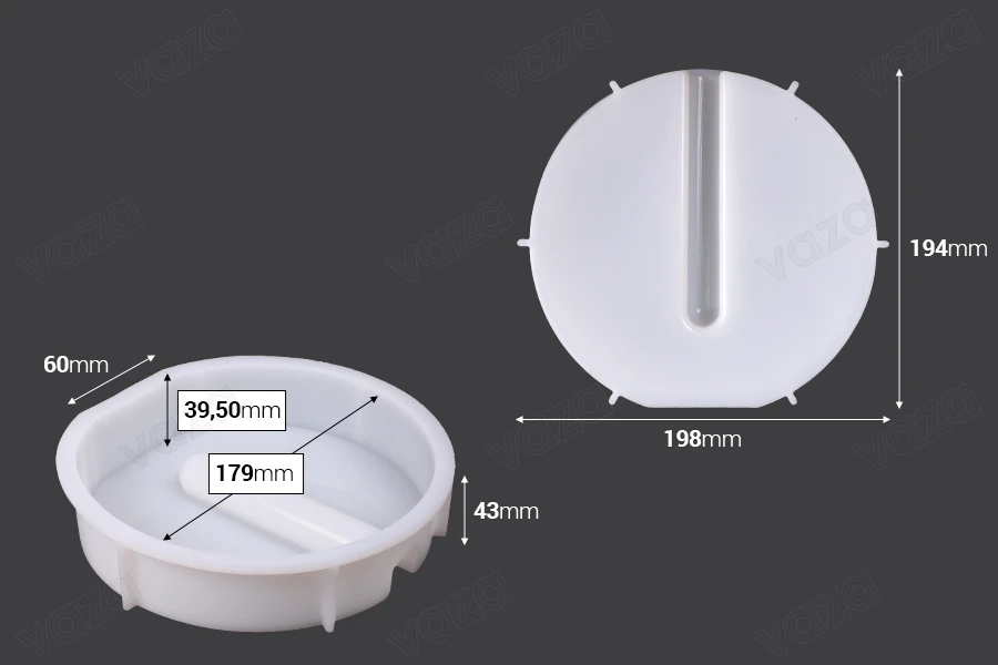 Round Silicone Μοld for Vase with test tube holder-image_dimensions