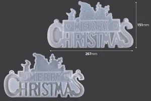 Καλούπι σιλικόνης Merry Christmas με Άγιο Βασίλη και Χιονάνθρωπο-2