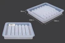 Set di 7 stampi per la realizzazione di sottobicchieri e scatola di stoccaggio Set di 7 stampi per la realizzazione di sottobicchieri e scatola di stoccaggio
