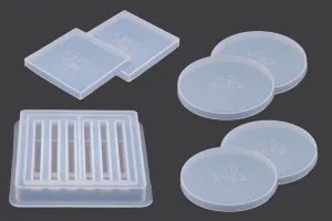 Set di 7 stampi per la realizzazione di sottobicchieri e scatola di stoccaggio-1