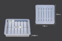 Set di 7 stampi per la realizzazione di sottobicchieri e scatola di stoccaggio Set di 7 stampi per la realizzazione di sottobicchieri e scatola di stoccaggio