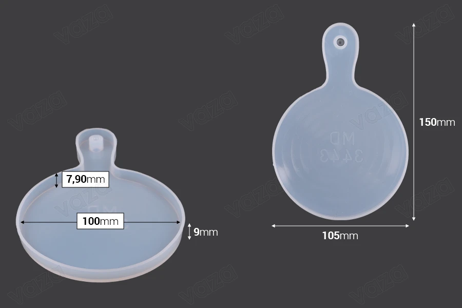 Moule rond en silicone pour planche de charcuterie 150x105mm Moule rond en silicone pour planche de charcuterie 150x105mm-εικόνα_διαστάσεις